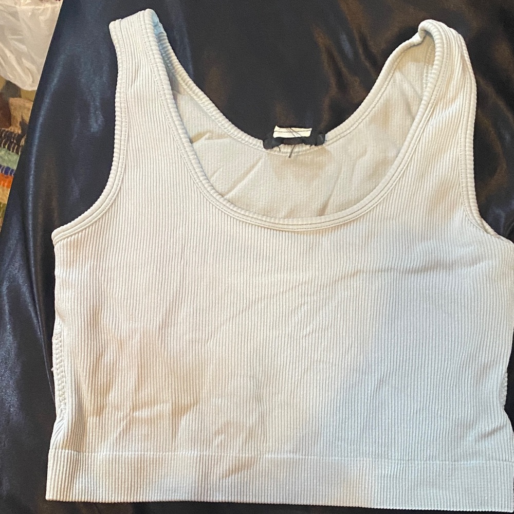 Women's Ribbed Tank Top - Light Blue